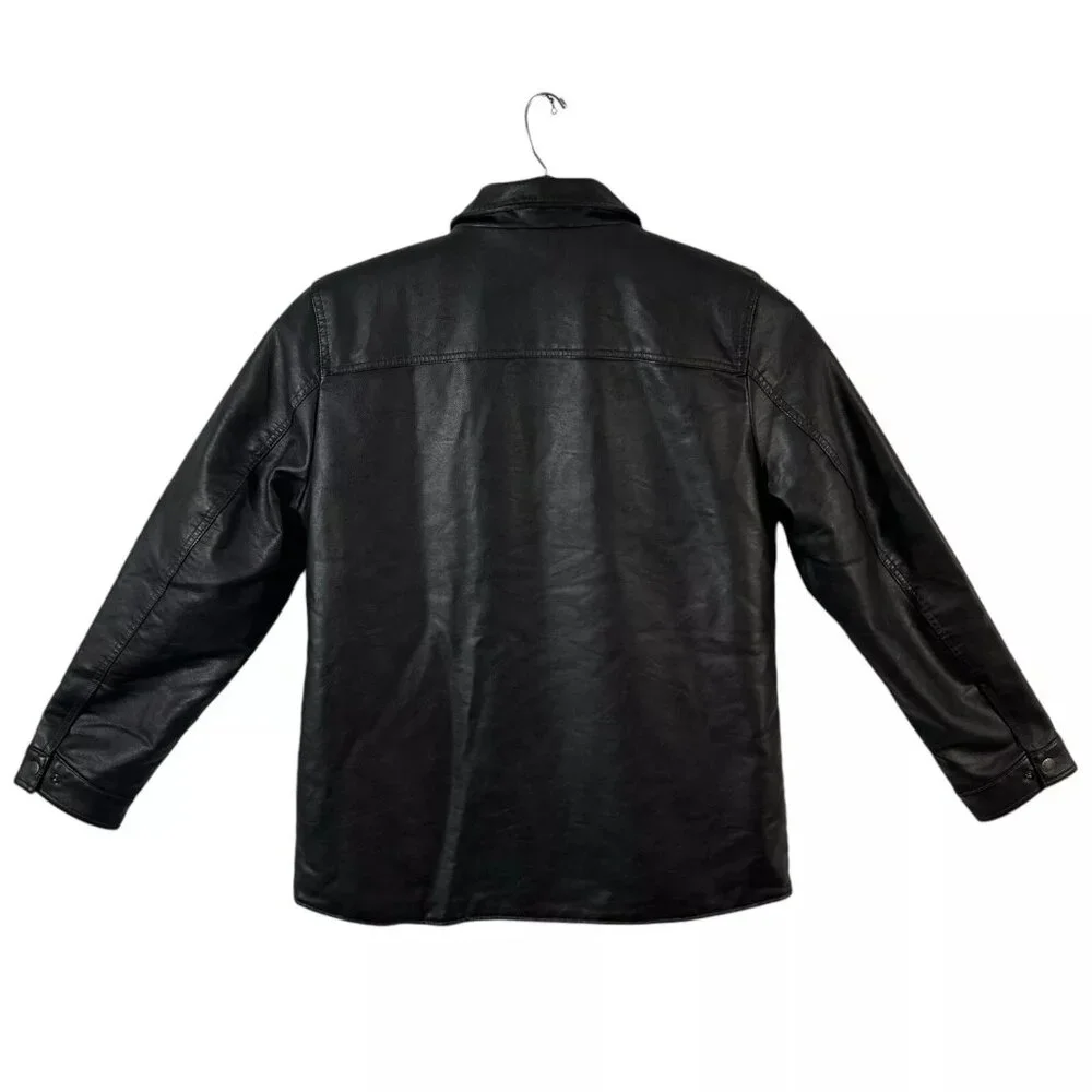 Levi’s Men's Faux Leather Trucker Jacket Size‎ XXL Dark Brown Warm Sherpa Lining